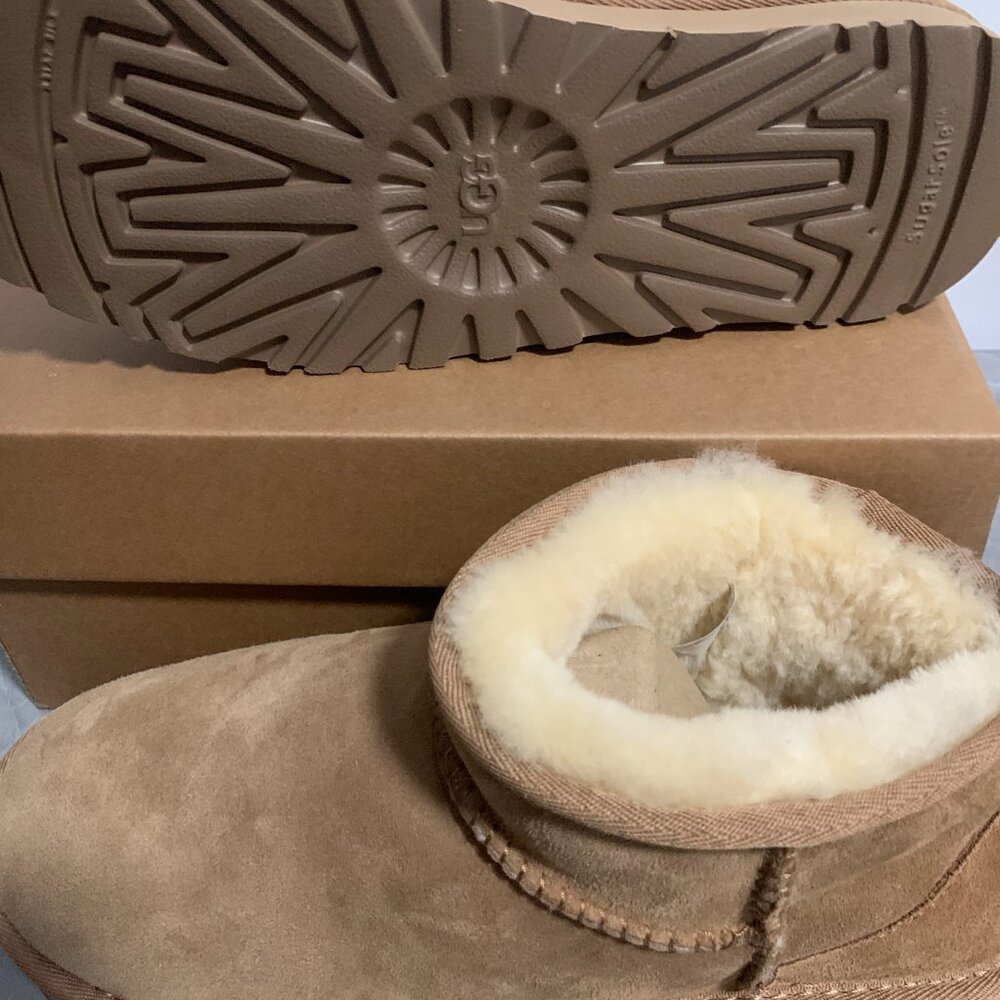 UGG Mini Platform Ankle Boots in Chestnut Brown - Picture 5 of 5